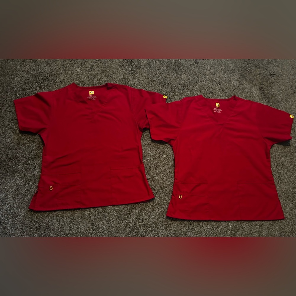 Medium red scrub tops